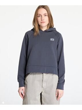 PATAGONIA OVERSIZED DARK GRAY CROPPED SWEATSHIRT: SMALL